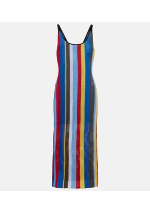 Staud Jessica striped crochet midi dress