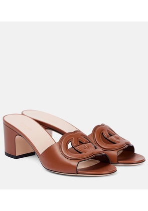 Gucci Interlocking G leather mules