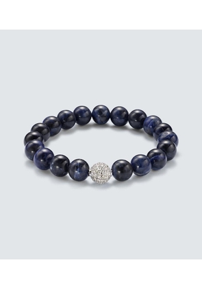 Sydney Evan 14kt white gold beaded bracelet with diamonds