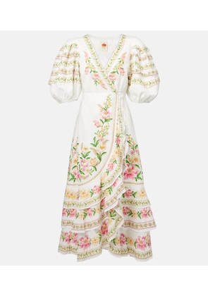 Farm Rio Floral cotton wrap dress