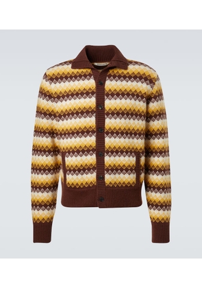 Auralee Cashmere and wool jacquard cardigan