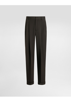 Dolce & Gabbana Wool Gabardine Trousers - Man Pants And Shorts Multi-colored Wool 52