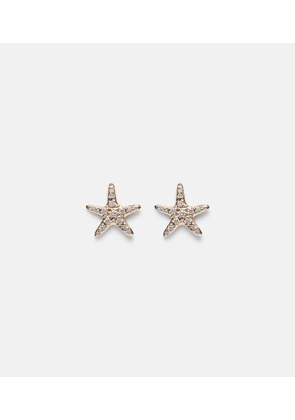Sydney Evan Starfish 14kt gold earrings with diamonds