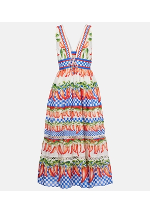 Farm Rio Printed cotton midi dress