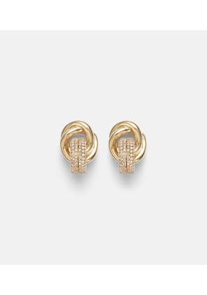 Stone and Strand 14kt gold earrings with diamonds