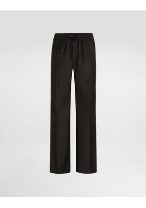 Dolce & Gabbana Wool Twill Jogging Trousers - Man Pants And Shorts Black 48