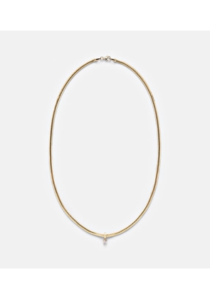 Stone and Strand Serpentine 14kt gold necklace with diamond