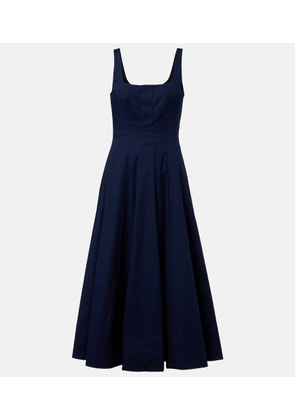 Staud Wells pleated cotton midi dress