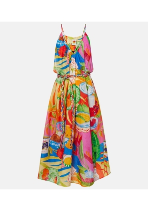 Farm Rio Printed cotton midi dress
