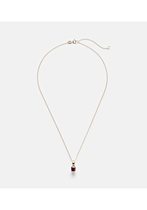 Stone and Strand 10kt gold charm necklace with garnet