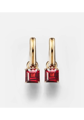 Stone and Strand 10kt gold earrings with garnets