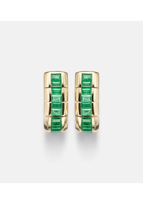 Shay Jewelry Scales 18kt gold earrings with emeralds