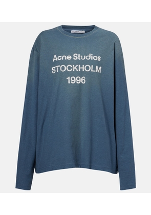 Acne Studios Logo distressed cotton-blend jersey T-shirt