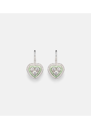 Kamyen 18kt white gold earrings with enamel and diamonds