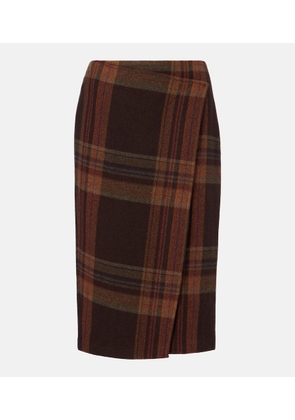Polo Ralph Lauren Plaid wool-blend midi skirt