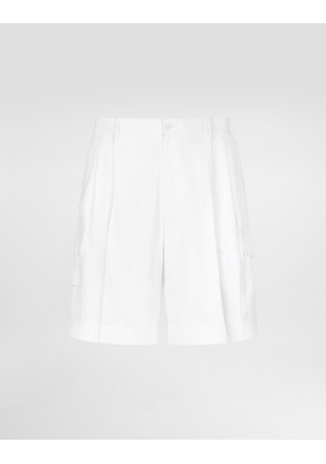 Dolce & Gabbana Gabardine Shorts With Side Pockets - Man Pants And Shorts White 52