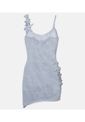 Bananhot Maris open-knit lame minidress