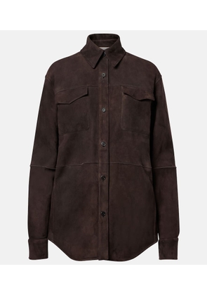 The Row Gwena suede overshirt
