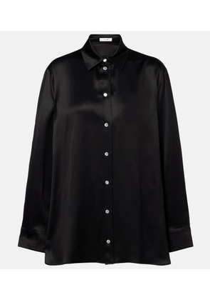 The Row Sisilia oversized silk satin shirt