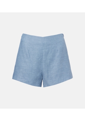 Posse Thea high-rise linen shorts