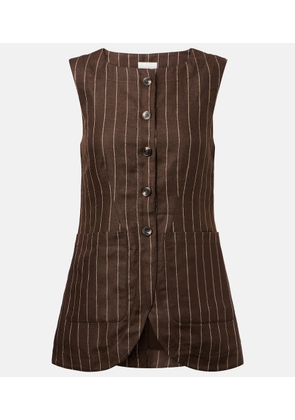 Posse Emma pinstripe linen top