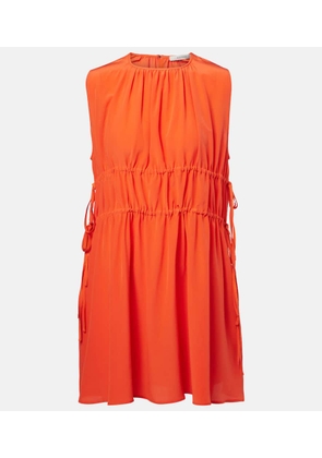 Asceno Como ruched silk crepe minidress