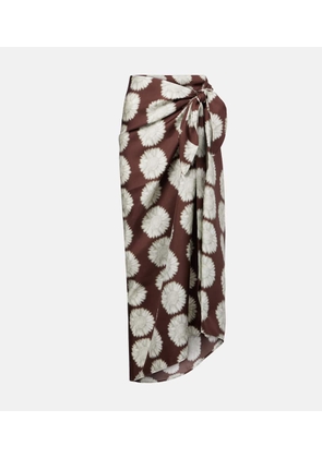 Asceno Printed silk beach cover-up