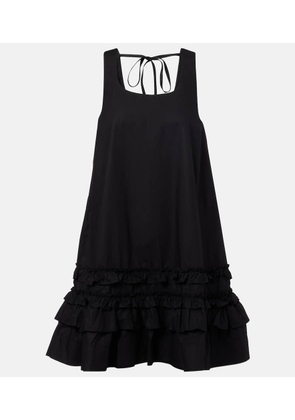 Ganni Ruffled cotton poplin minidress