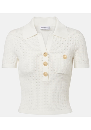 Self-Portrait Pointelle polo shirt