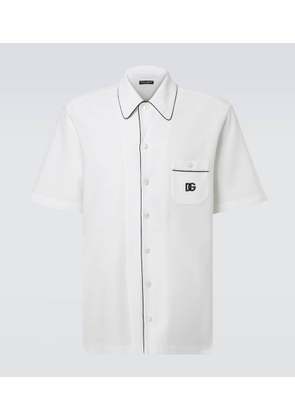 Dolce&Gabbana DG cotton and silk pique bowling shirt