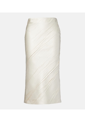 Sportmax Ruta pleated satin pencil skirt