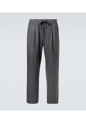 Dolce&Gabbana Herringbone wool-blend wide-leg pants