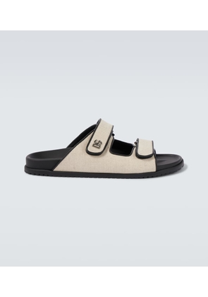 Dolce&Gabbana DG leather-trimmed canvas sandals