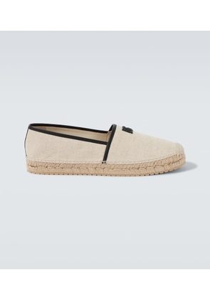 Dolce&Gabbana DG Leather-trimmed espadrille sandals