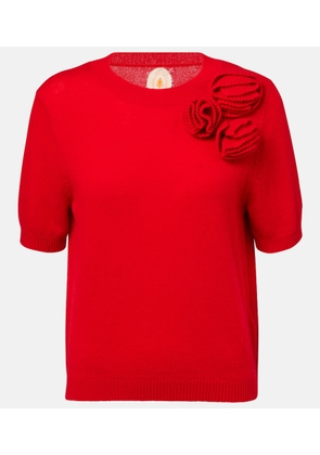 Jardin des Orangers Floral-applique wool and cashmere top