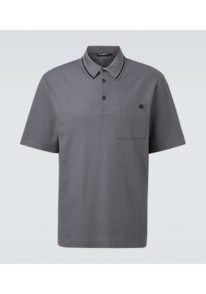 Dolce&Gabbana DG embroidered cotton pique polo shirt