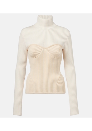 Jean Paul Gaultier Ribbed-knit wool-blend turtleneck sweater