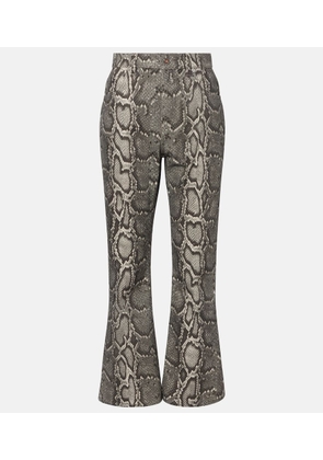 Gabriela Hearst Ezra snake-effect high-rise bootcut jeans