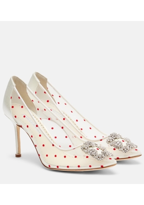 Manolo Blahnik Hangisi 90 polka-dot embellished pumps