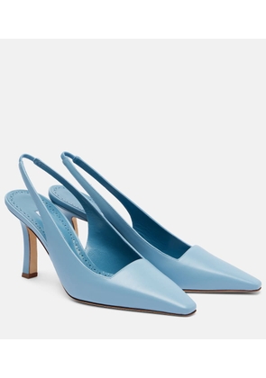 Manolo Blahnik Moirasli leather slingback pumps