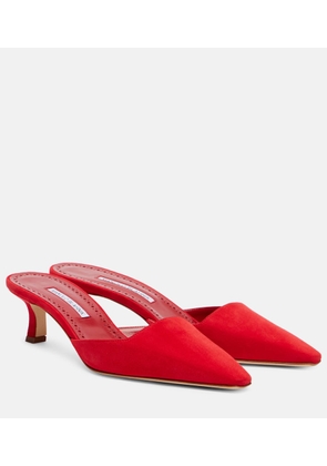 Manolo Blahnik Moiramu suede mules