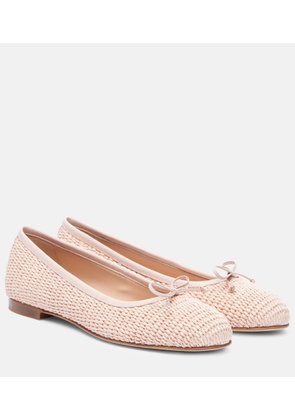 Manolo Blahnik Veralli raffia ballet flats