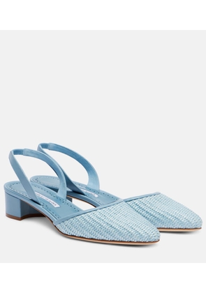 Manolo Blahnik Raffro raffia slingback pumps