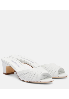 Manolo Blahnik Piruabar 50 ruched leather mules