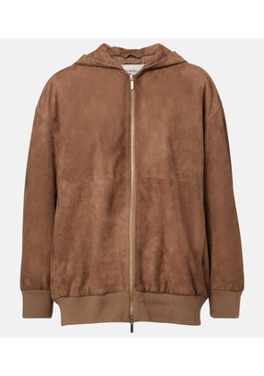 'S Max Mara Suede zip-up hoodie