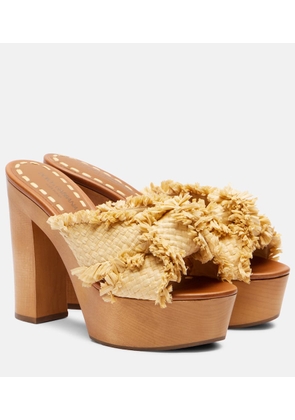 Dolce&Gabbana Raffia-effect platform mules