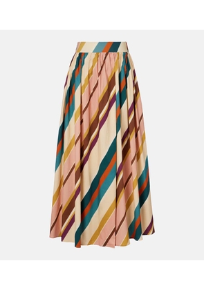 Adriana Degreas Striped cotton-blend maxi skirt