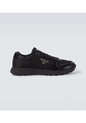 Prada Logo leather-trimmed sneakers