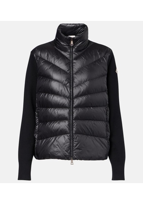 Moncler Down-paneled virgin wool cardigan