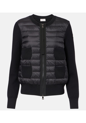 Moncler Down-paneled virgin wool cardigan